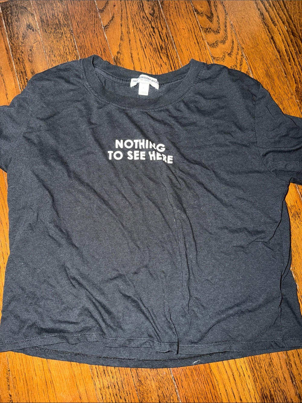 Black Graphic Tee "Nothing To See Here"